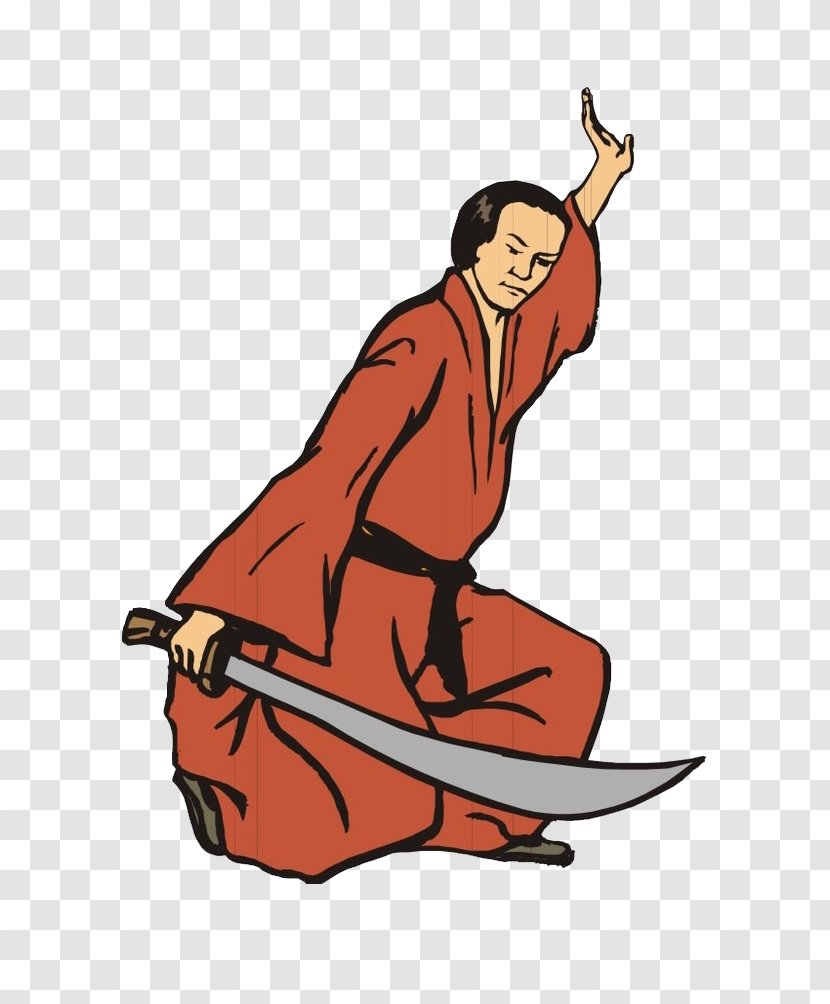 Samurai Cartoon Illustration - Shaolin Kung Fu - Knife Transparent PNG