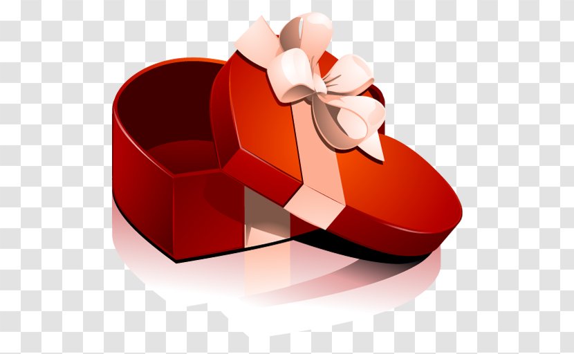 Heart Gift Valentine's Day Box - Heart-shaped Ribbon Transparent PNG