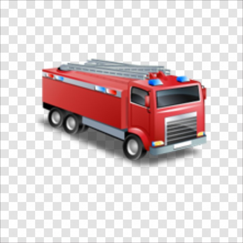 Firefighting Car Fire Engine Icon - Automotive Design Transparent PNG