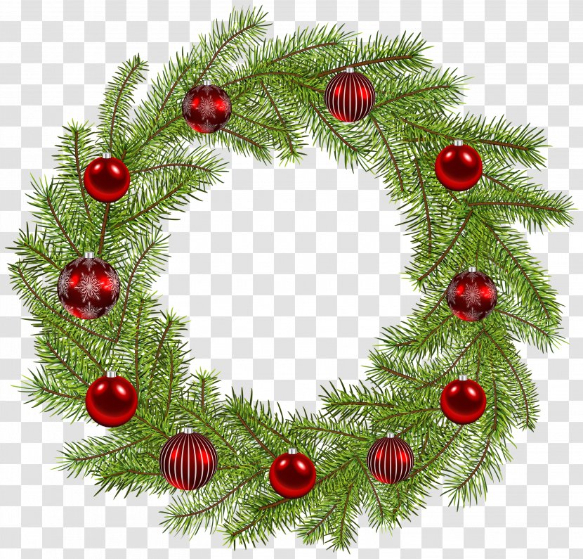 Christmas Ornament Wreath - Tree - Deco Clip Art Image Transparent PNG