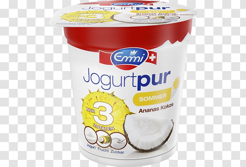 Crème Fraîche Ice Cream Yoghurt Frozen Yogurt Milk - Pineapple Coconut Transparent PNG