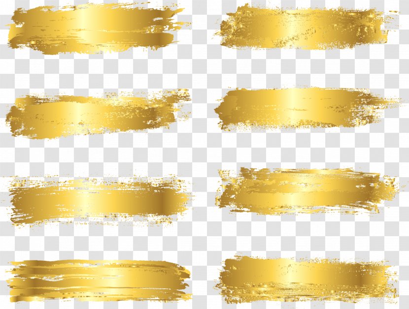 Ink Brush - Watermark - Vector Painted Gold Foil Transparent PNG