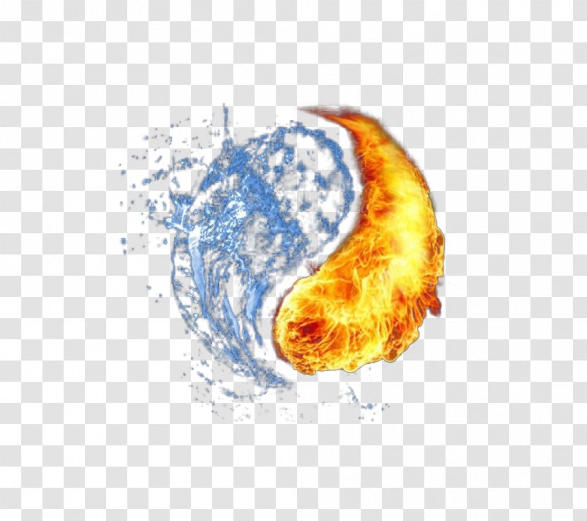 Fire Water Icon - Bagua - Texture Of The Element And Transparent PNG