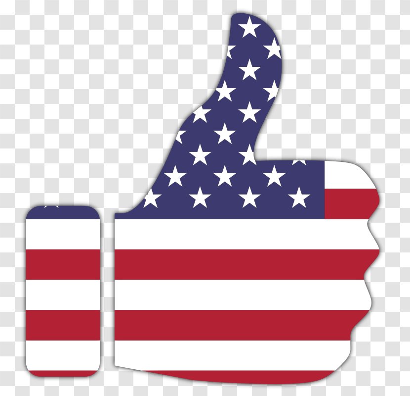 Flag Of The United States Thumb Signal Clip Art - Map Transparent PNG