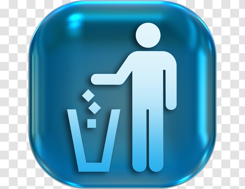 Plastic Bag Recycling Symbol Bin Rubbish Bins & Waste Paper Baskets - Blue - Garbage Disposal Transparent PNG