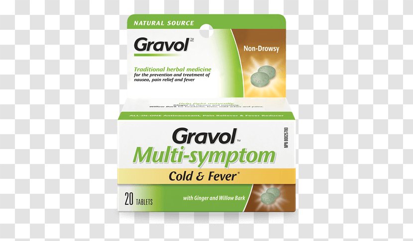 Gravol Natural Source Multi-Symptom Tablets Comprim S Gingembre Nuit De Common Cold Dimenhydrinate - Willow Bark Transparent PNG