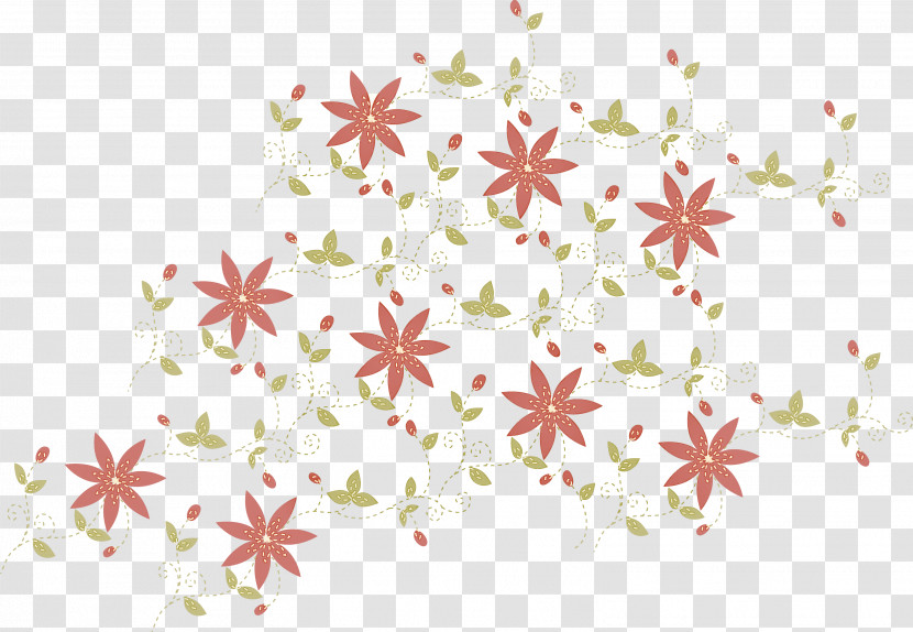 Pink Leaf Plant Pattern Transparent PNG