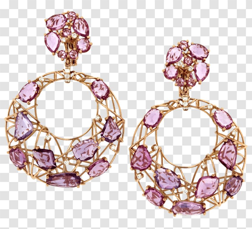 Earring Amethyst Jewellery Gold Bitxi - Body Jewelry Transparent PNG