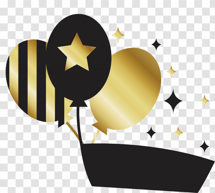 Balloon Birthday Icon - Yellow - Decorated Title Box Transparent PNG