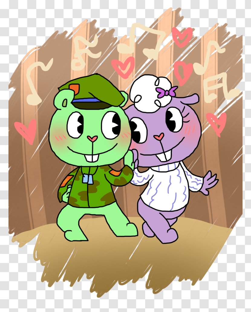 Flippy Toothy Flaky Cartoon Love - Flower - Frame Transparent PNG