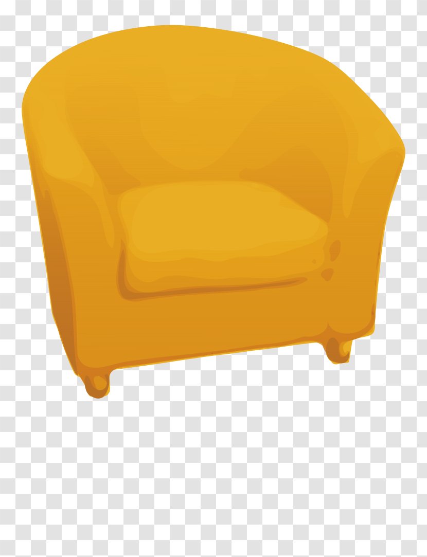 Couch Chair Living Room Clip Art - Orange Transparent PNG