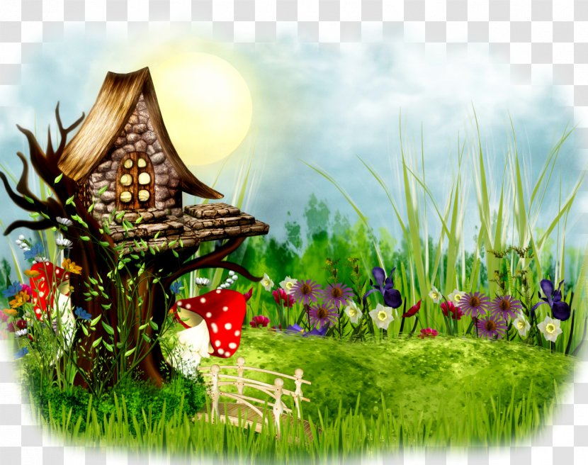 Desktop Wallpaper YouTube Cottage Garden - Cartoon Landscape Transparent PNG