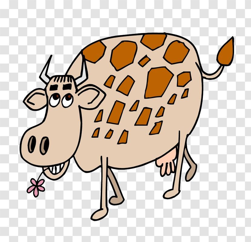 Taurine Cattle Cartoon Chinese Zodiac Illustration - Cow Clipart Cute Transparent PNG