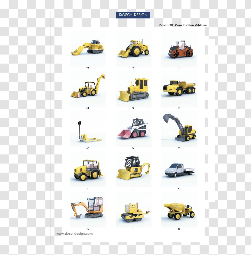Heavy Machinery Architectural Engineering Excavator Loader Road Roller Transparent PNG