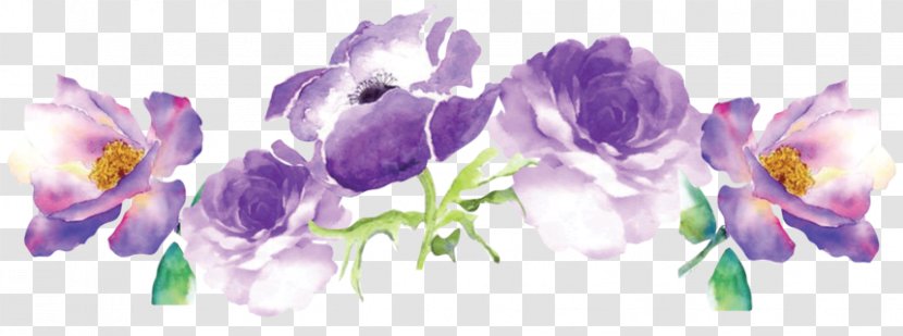Watercolor Painting Floral Design Watercolour Flowers Violet - Purple Transparent PNG