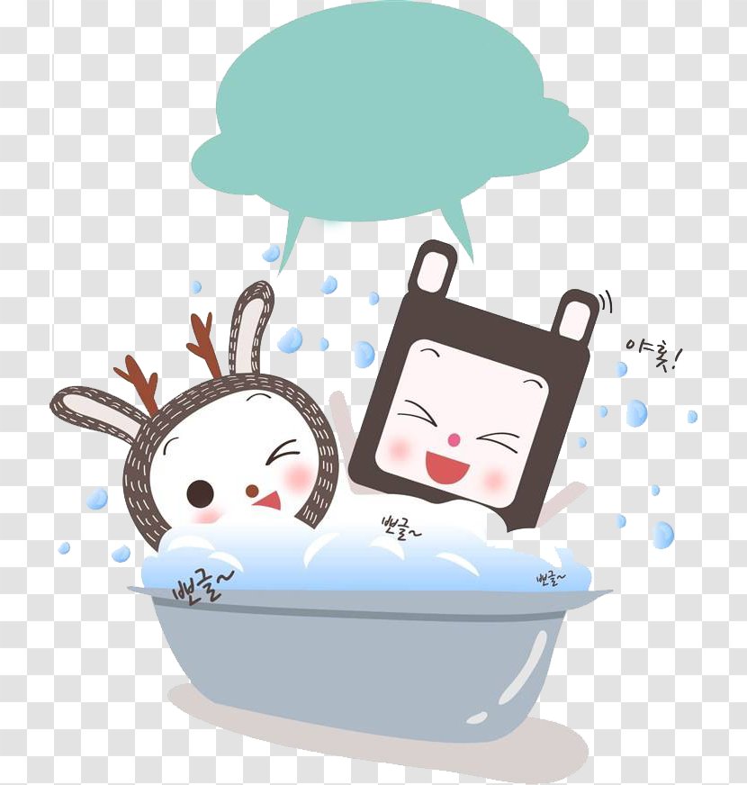 Bathing Cartoon Illustration - Clip Art - Flattened Bubble Bath Transparent PNG