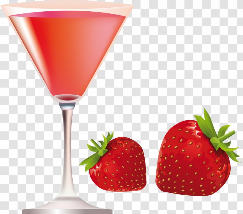 Juice Cocktail Garnish Cosmopolitan Non-alcoholic Drink - Nonalcoholic - Strawberry Material Free To Pull Transparent PNG