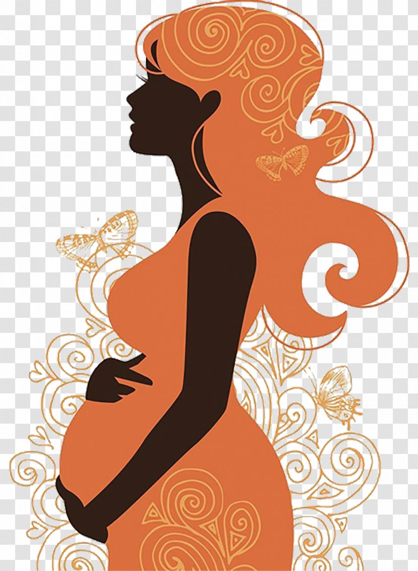 Pregnancy Woman Silhouette Clip Art - Vector Pregnant Women Backache Transparent PNG