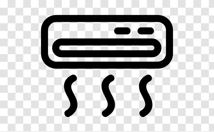 Air Conditioning HVAC Electric Heating Symbol - Black And White - Conditioner Transparent PNG