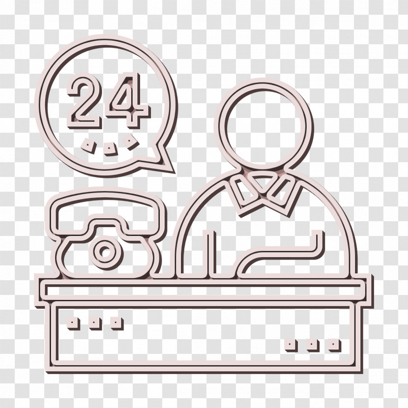 Reception Icon Hotel Services Icon Professions And Jobs Icon Transparent PNG