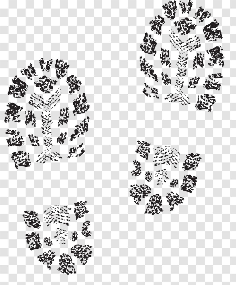 Shoe Illustration - Coreldraw - Black And White Footprints Transparent PNG