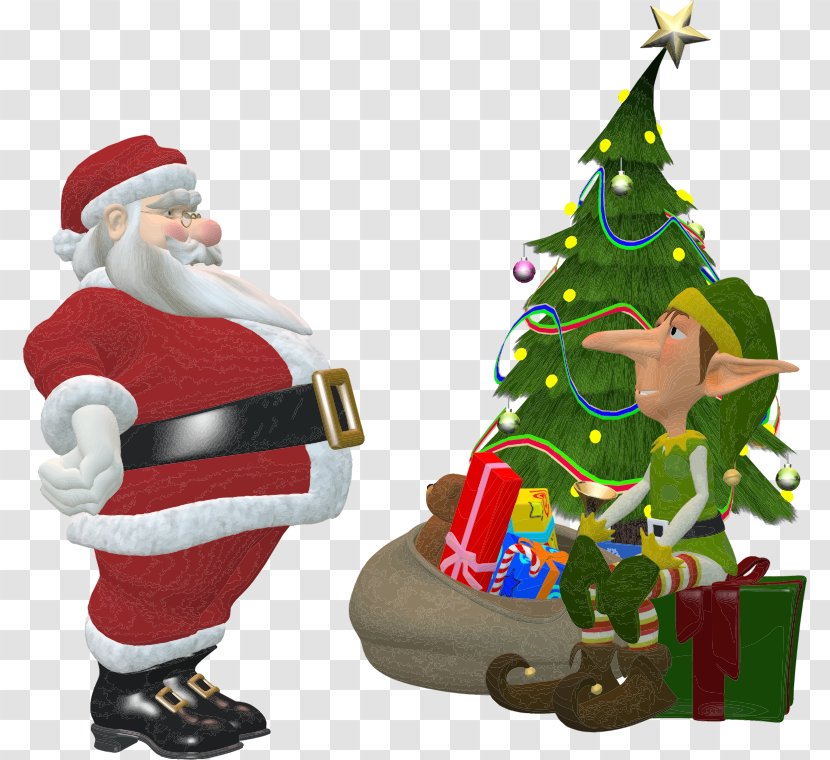 Santa Claus Mrs. Christmas Elf Gift - Tree Transparent PNG