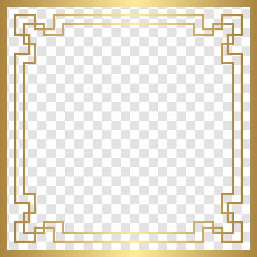 Art Deco Clip - Border Frame Gold Transparent PNG