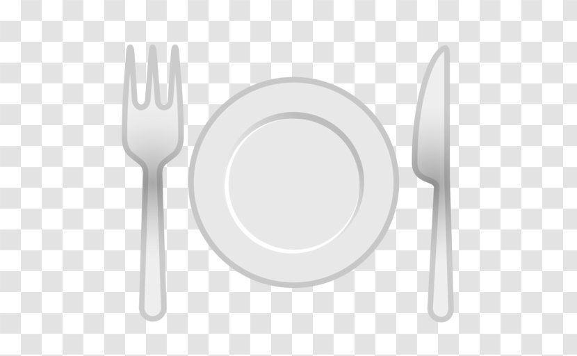 Fork Knife Spoon Plate Emoji - Dishware Transparent PNG