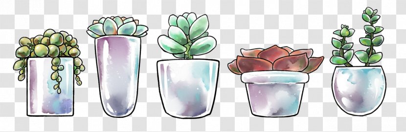 Banjarmasin Blog Purple Flowerpot Author - Watercolor Suculent Transparent PNG