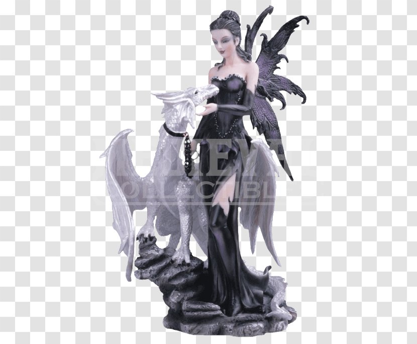 Figurine Statue The Fairy With Turquoise Hair Dragon Transparent PNG