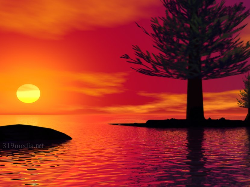 Desktop Wallpaper Sunset Afterglow Sunrise Landscape - Lake Transparent PNG