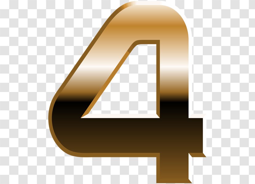 Clip Art - Triangle - Gold Number Four Transparent PNG