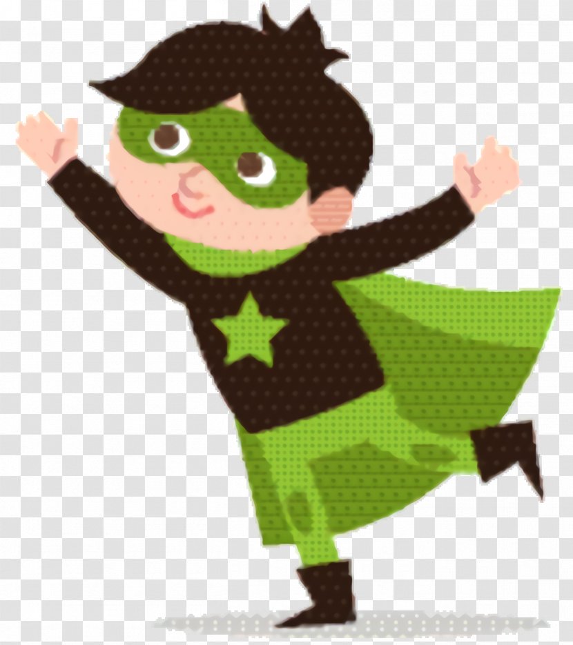 Superhero Cartoon - Green Hero Transparent PNG