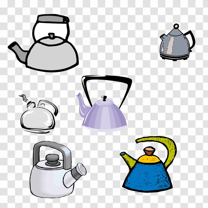 Electric Kettle Euclidean Vector - Serveware - Material Collection Transparent PNG
