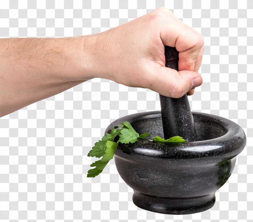 Herbalism Mixed Anxietyu2013depressive Disorder Food - Mortar And Pestle - Parsley In Bowl Transparent PNG