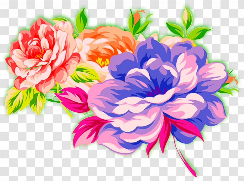 Flower Petal - Floral Design - Painted Peony Flowers Transparent PNG