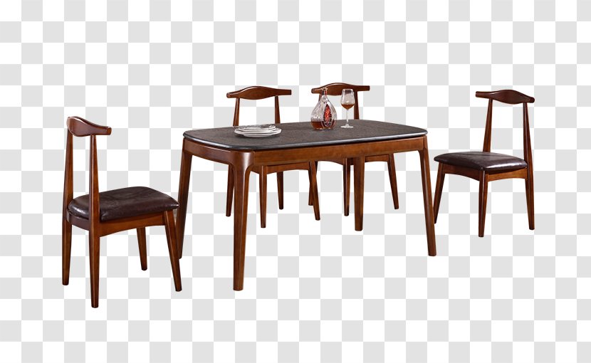 Table Wood Chair Dining Room - Kitchen - Dark Dinette Transparent PNG