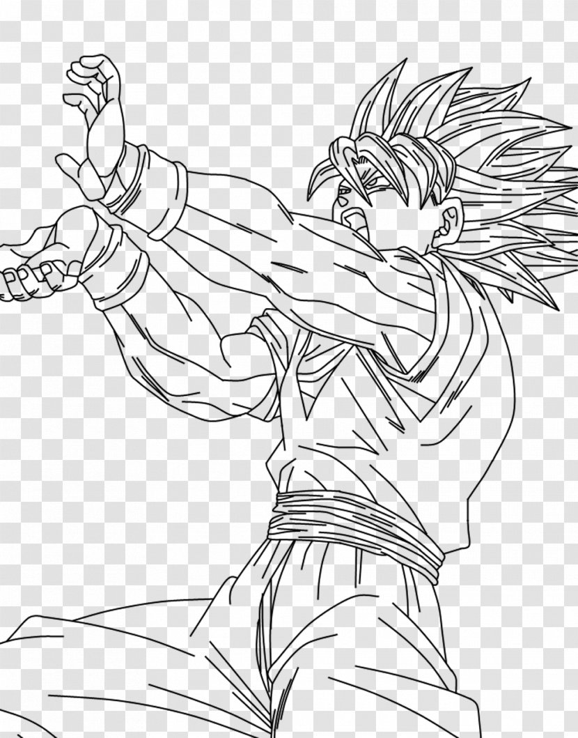 Goku Vegeta Line Art Dragon Ball Z Ultimate Tenkaichi Black And White Monochrome Transparent Png