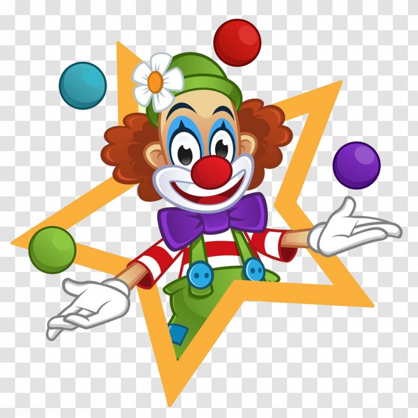 Clown Royalty-free Stock Photography Illustration - Play - The In Five-pointed Star Transparent PNG