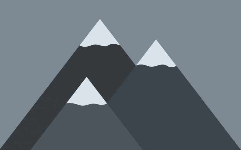 Desktop Wallpaper Minimalism Mountain - Grayscale Transparent PNG