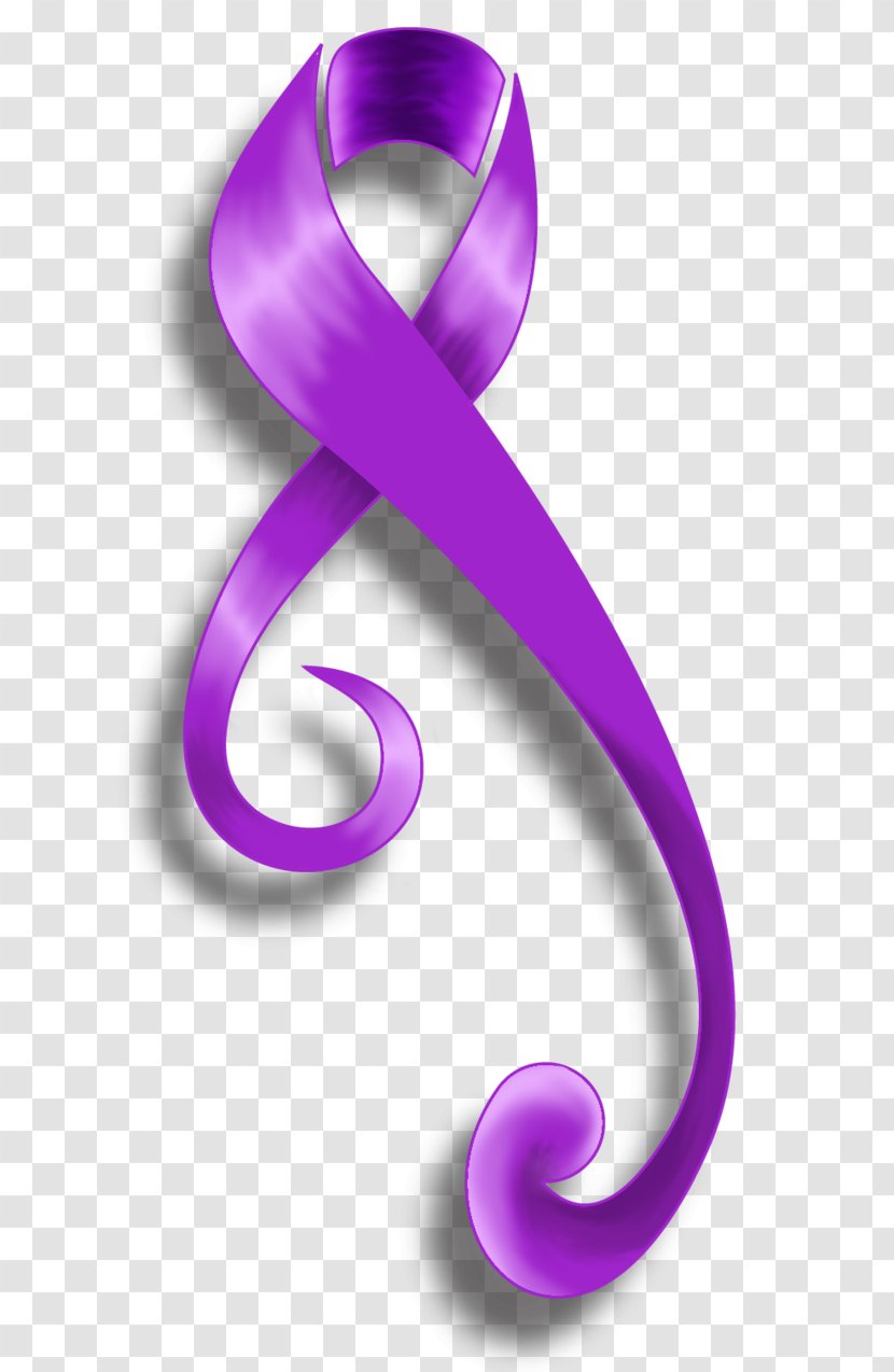 Crohn's Disease Purple Ribbon Awareness Tattoo - Chiari Malformation - Cancer Symbol Transparent PNG