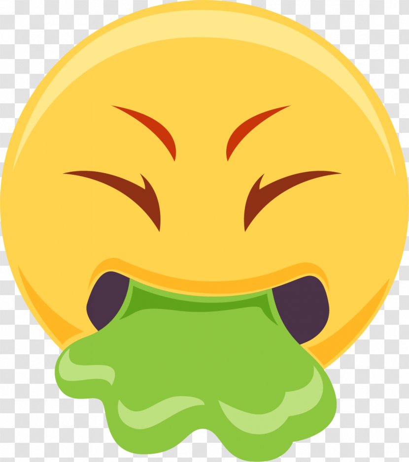 Emoji Nausea Vomiting Smiley - Vomiting, Nausea, Transparent PNG