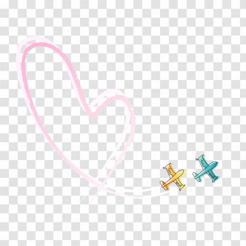 Airplane Aircraft Heart - Sky - Heart-shaped Transparent PNG