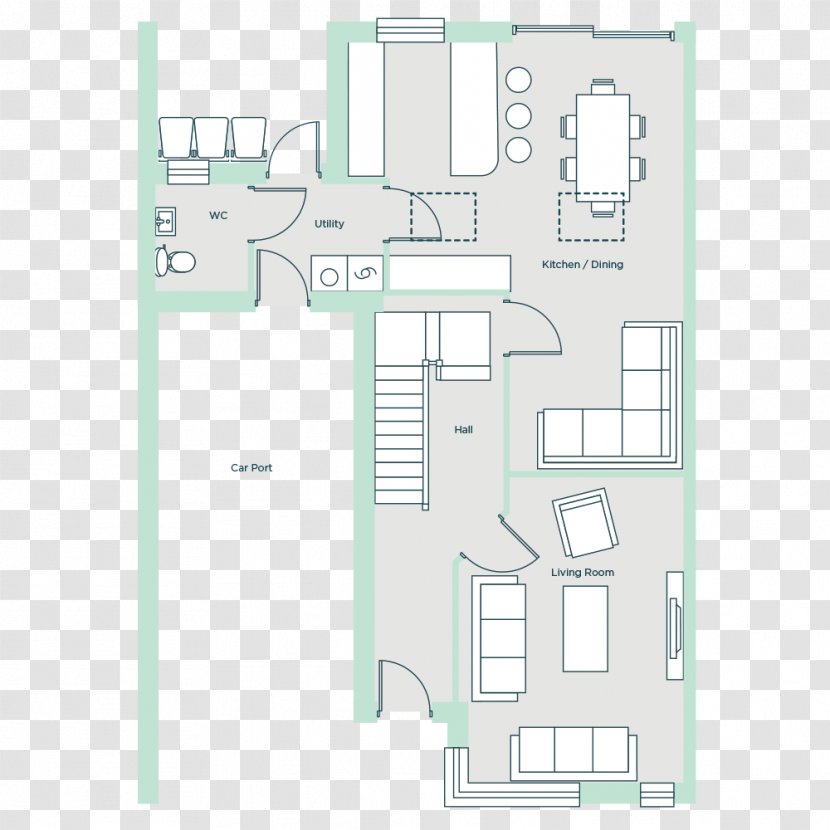 Architecture Floor Plan House - Area - Ground Transparent PNG