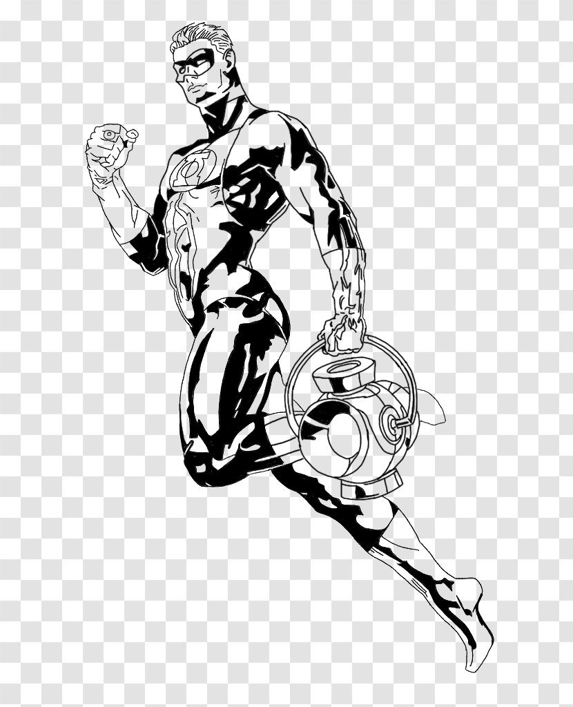 Hal Jordan Green Lantern John Stewart Black And White Sketch - Hand - Dc Comics Transparent PNG