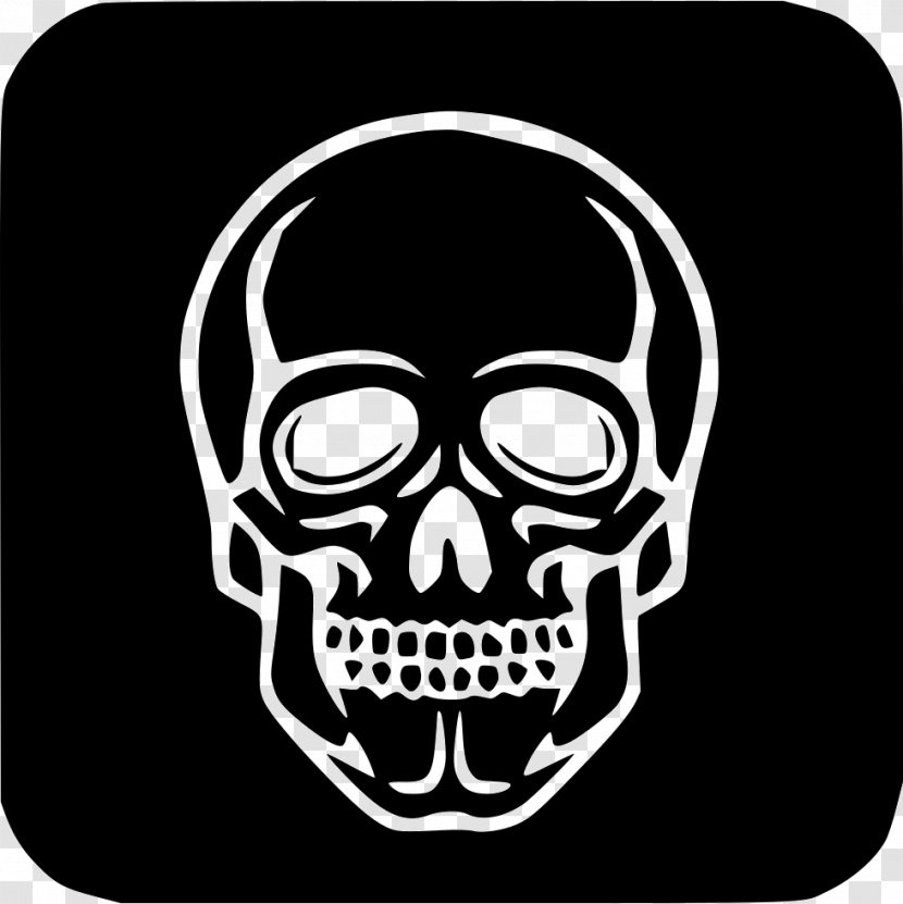 Skull Poison Head Jaw Drawing - Black And White Transparent PNG