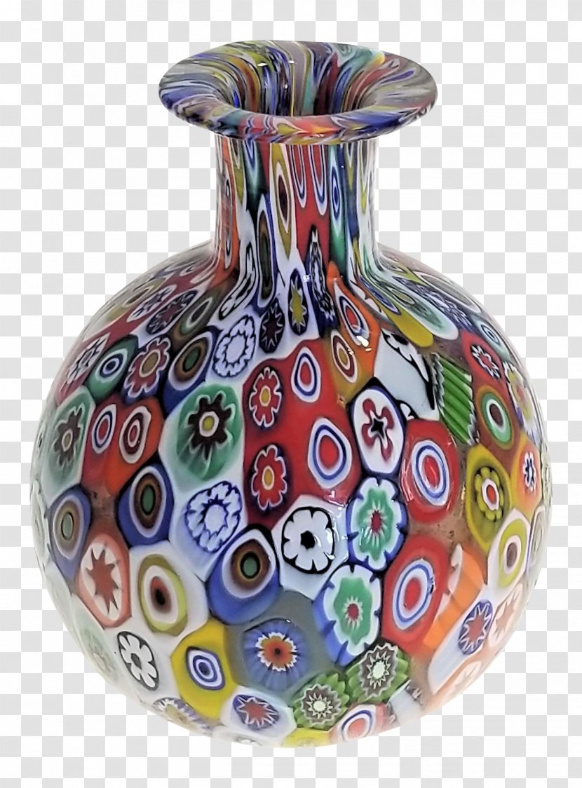 Glass Vase Murano Millefiori Venetian - Earthenware Interior Design Transparent PNG