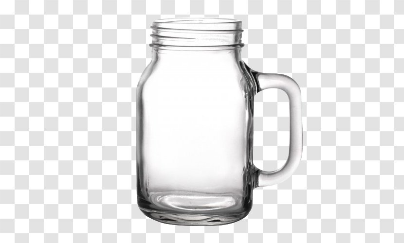 Mason Jar Mug Glass Handle - Drinkware Transparent PNG