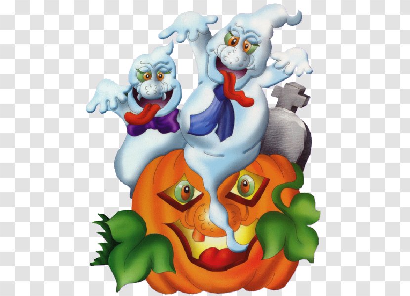Clip Art Halloween Cartoon Ghost Image - Pumpkin Transparent PNG
