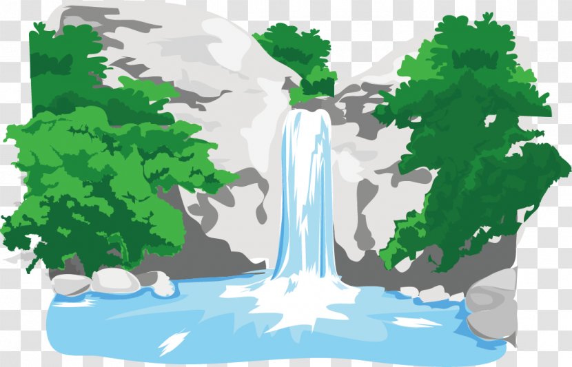 River Waterfall - Grass - The Wisp Mountain Transparent PNG